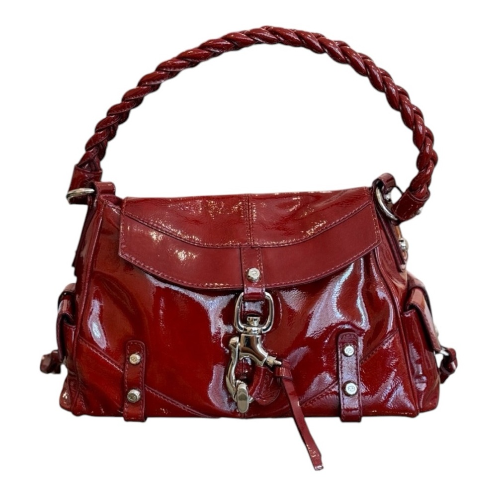 Francesco Biasia Red Patent Leather Shoulder Bag